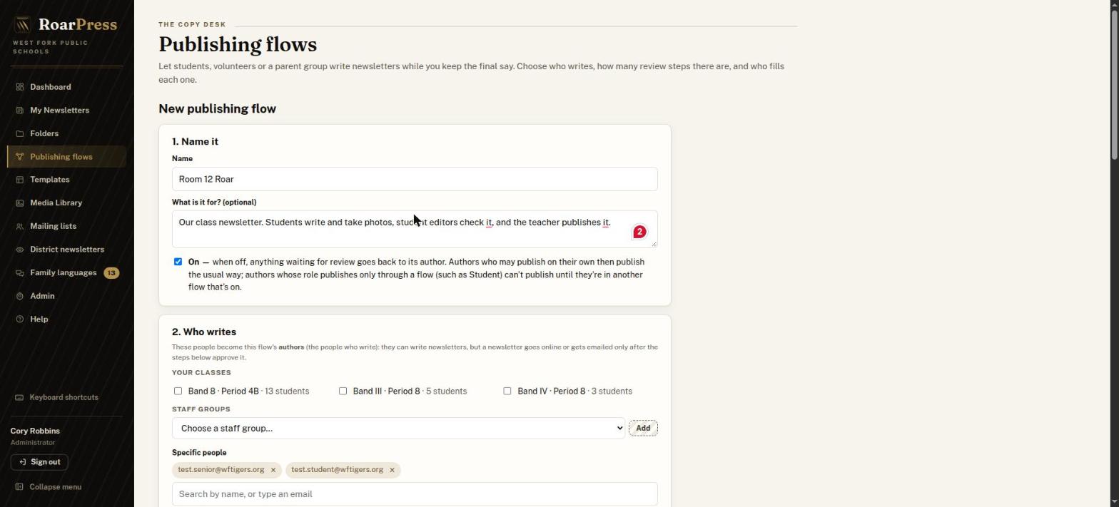 Name it section with the flow name and description filled in